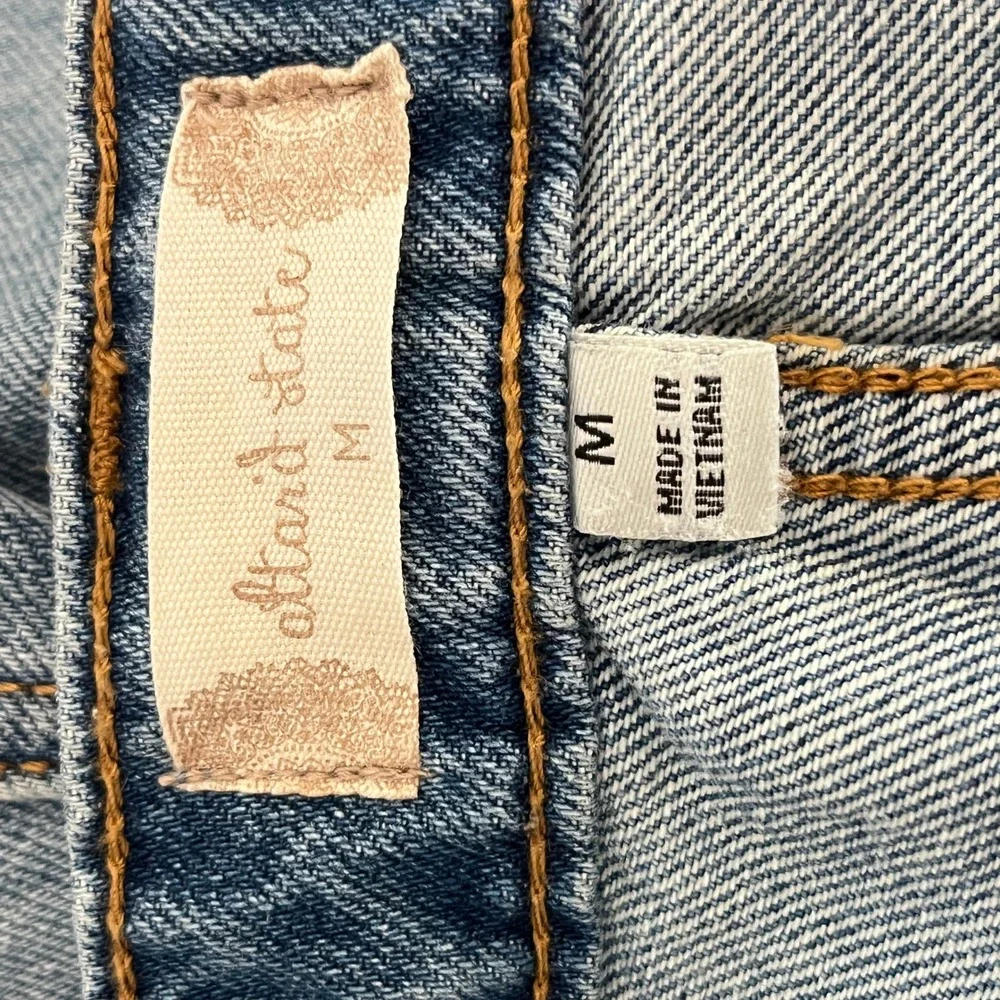 Altard State Sneak Peek Crossover Denim Shorts Distressed Frayed Wash‎ Blue M